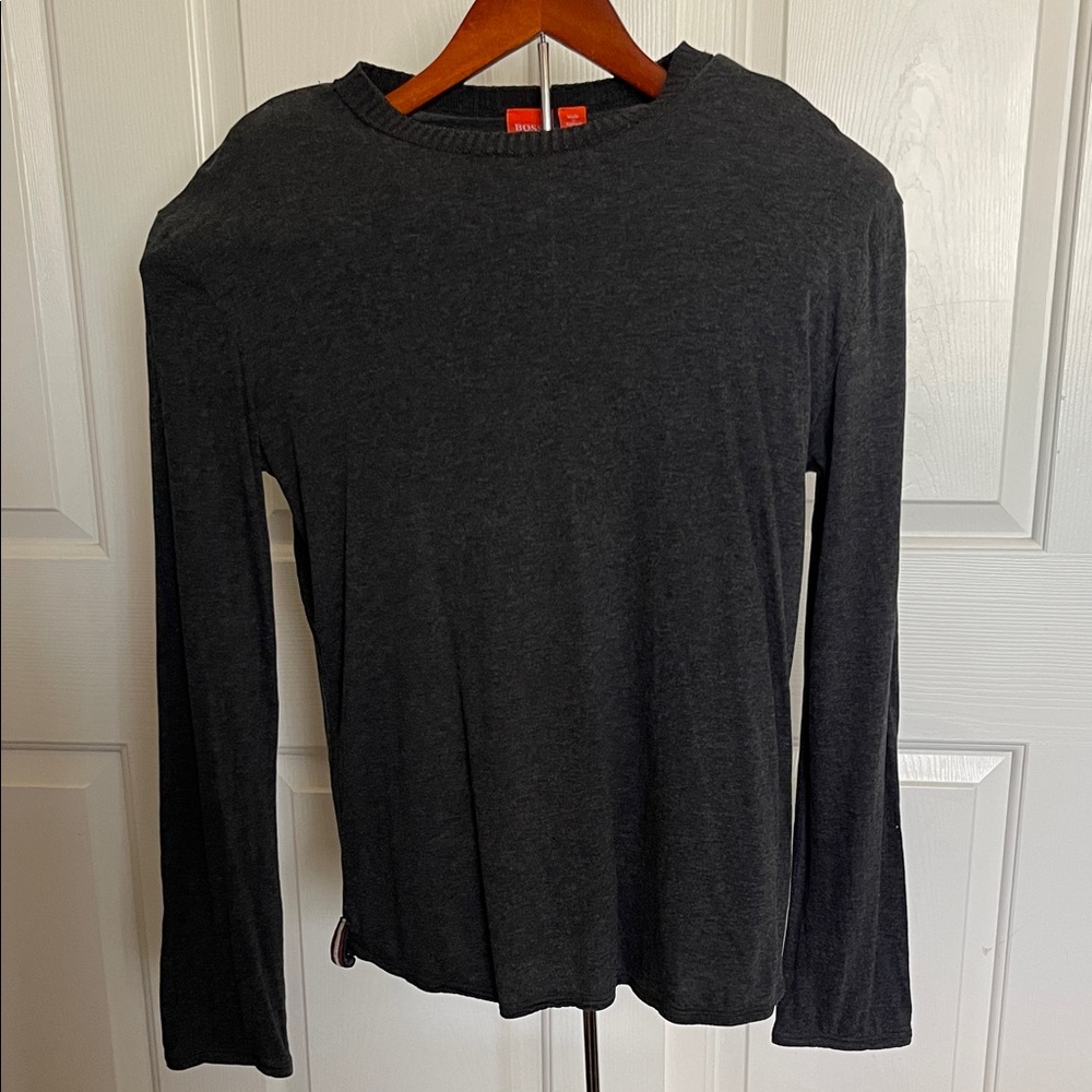 Hugo Boss Charcoal Long Sleeve Top
